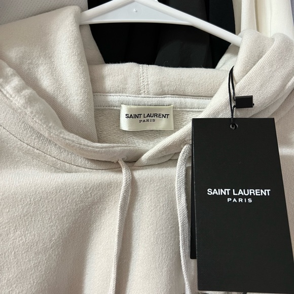 SAINT LAURENT Grey Mirage Logo Hoodie - Picture 5 of 14